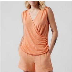 Athleta breezy wrap tank orange size XL
